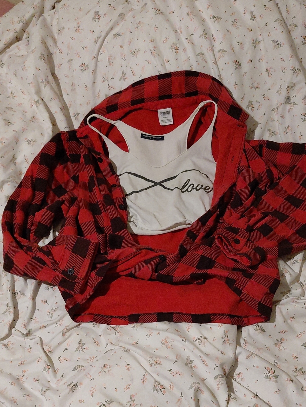 PINK Victoria's Secret Red and Black Buffalo Plaid Hooded Shirt Jacket